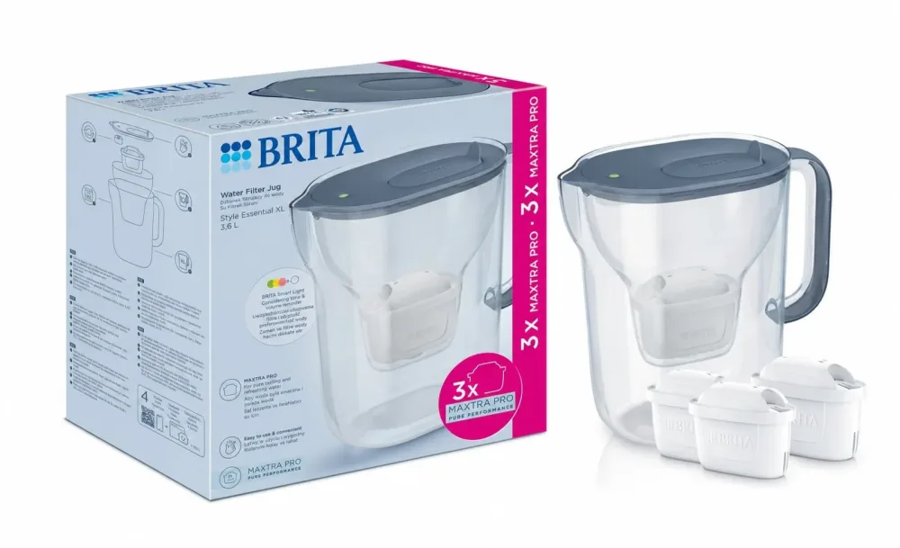 Фільтр-глечик Brita Style Essential XL Mxpro сіро-блакитний + 3 картриджа (1061060)