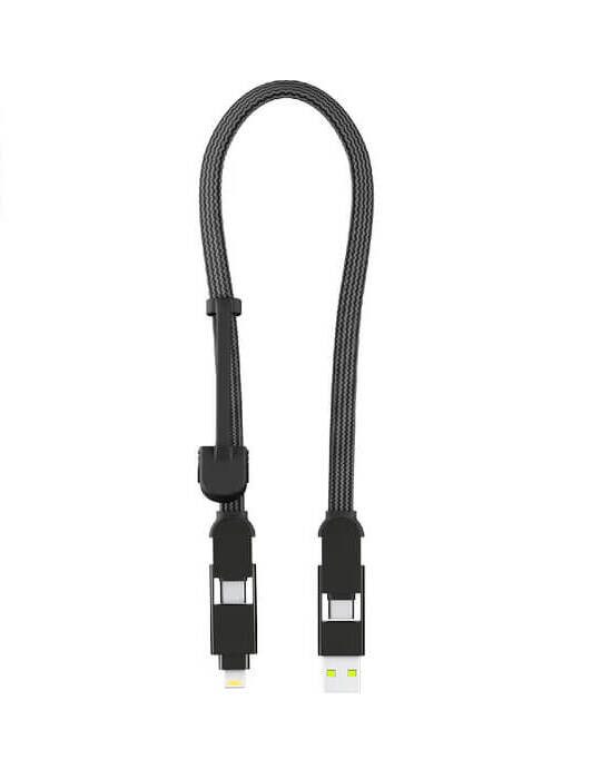 Кабель Rolling Square 6in1, inCharge XL 30 см, черный (XLS01R)