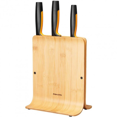 Набір ножів Fiskars Functional Form з бамбуковою підставкою 3 шт (1057553)